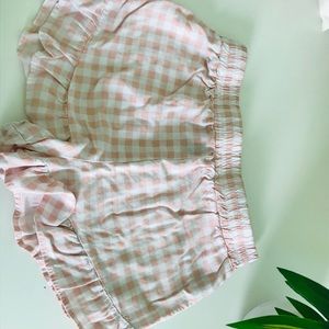 Pink and white pajama shorts